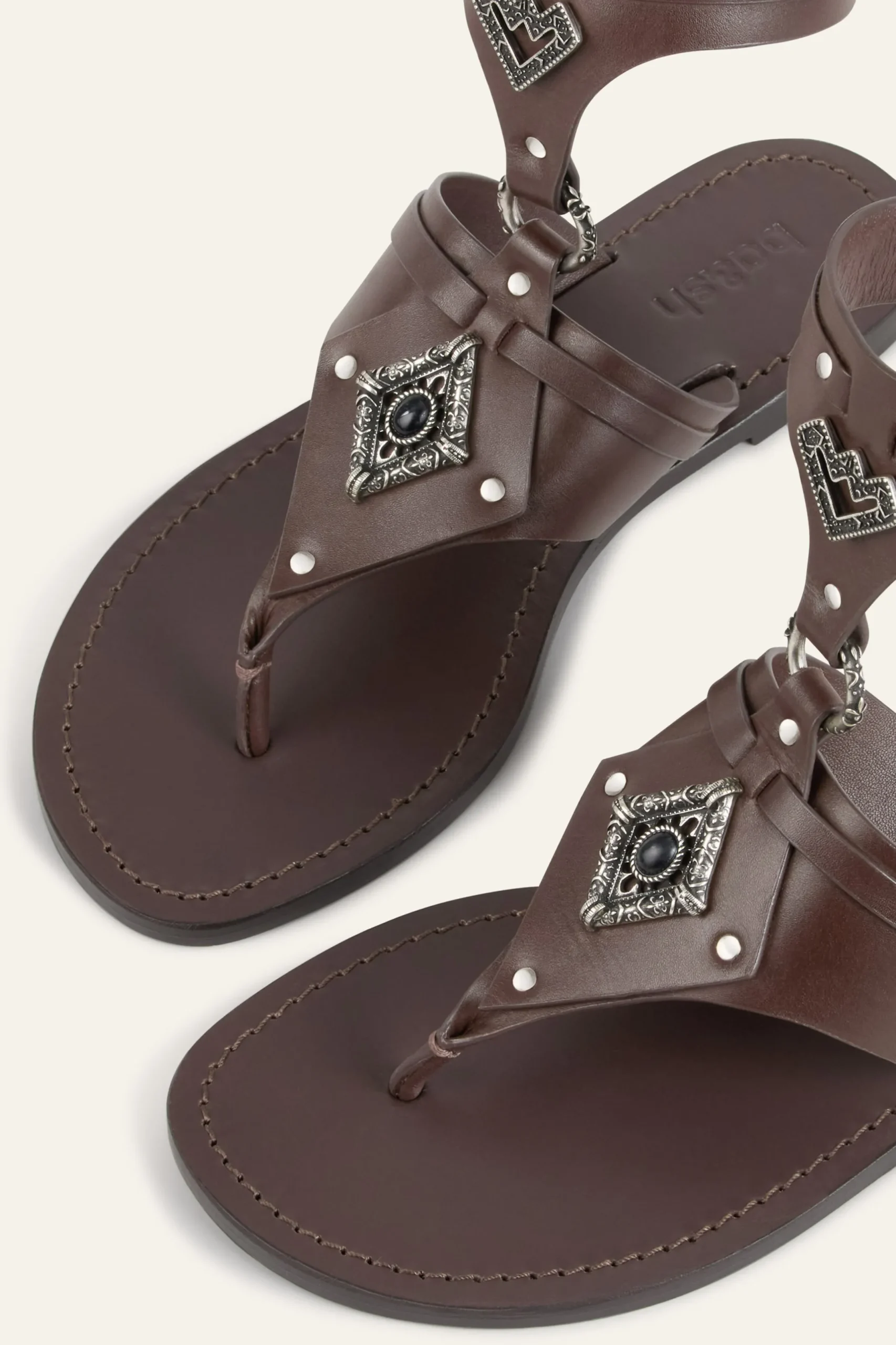 CORFOU sandalias planas de cuero