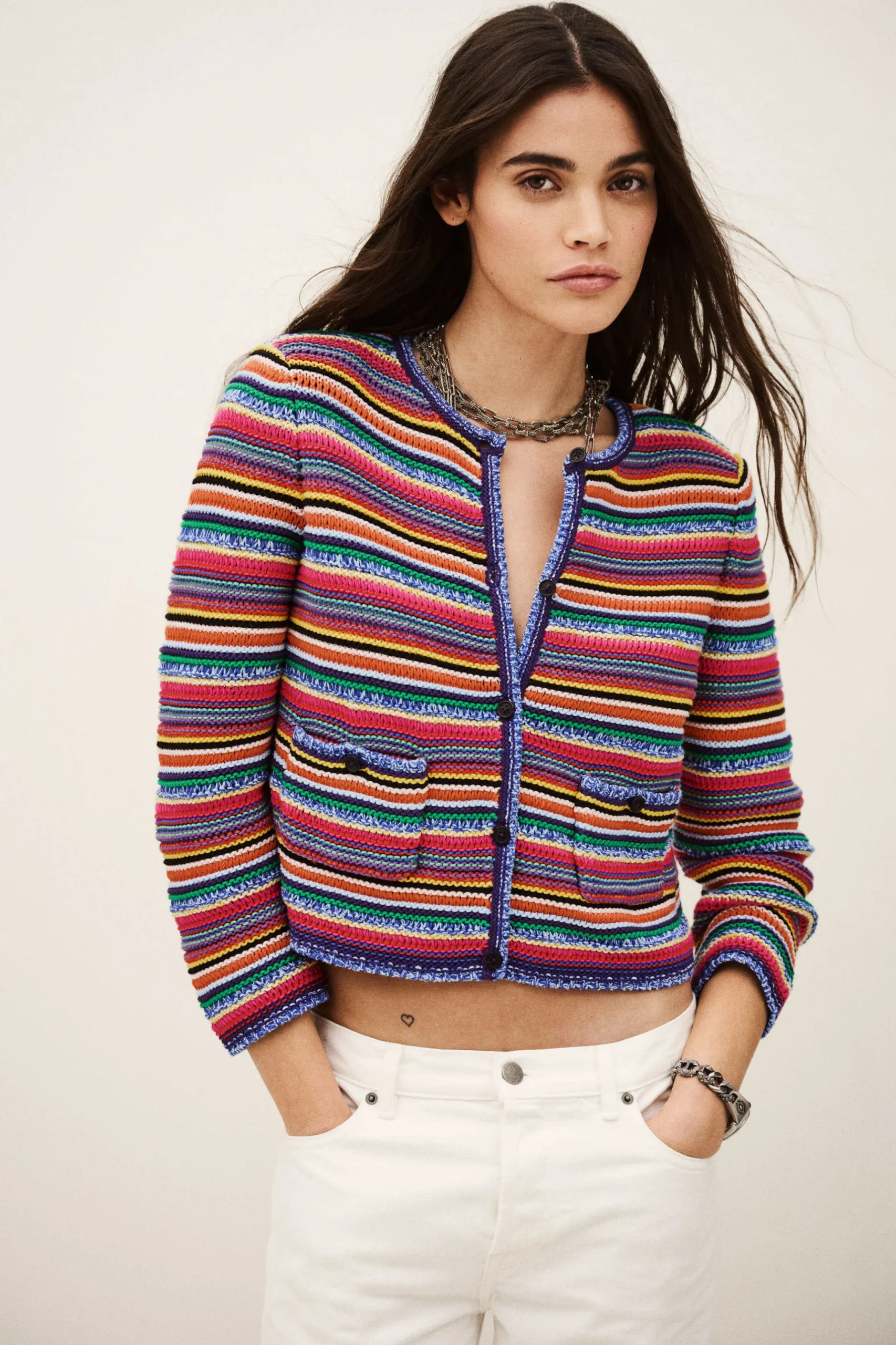 FANNY chaleco de rayas cuello redondo € 215
