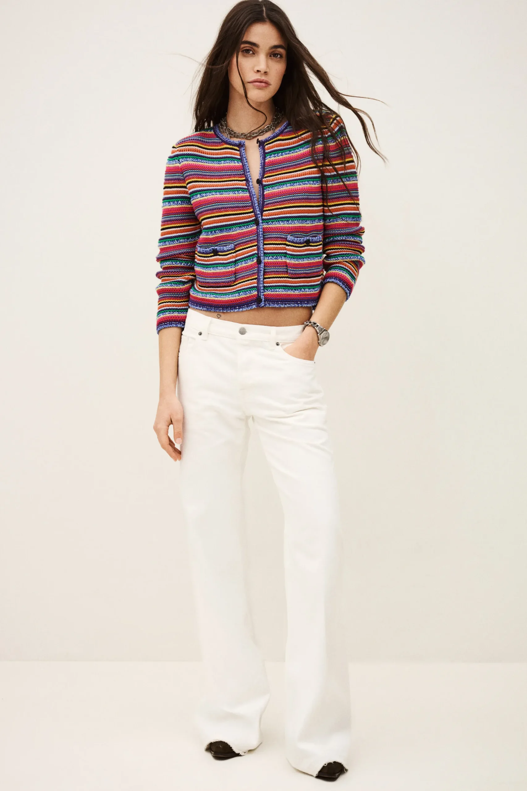 FANNY chaleco de rayas cuello redondo € 215